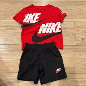 Nike Red Tee and Black Shorts Set